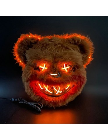 Scary Carnival Costume Party Halloween Mask Rabbit bear mask with light