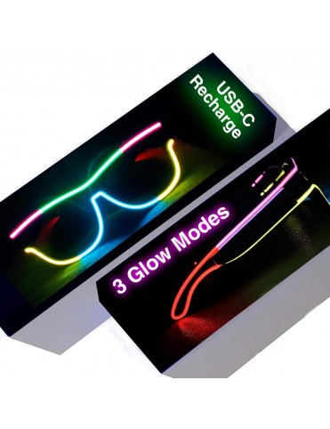 Led Light up Glasses Multi-Color Glow in the Dark for Rave Party EDM (6 colors)